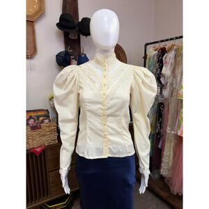 1970s Gunnies Edwardian Lace Blouse